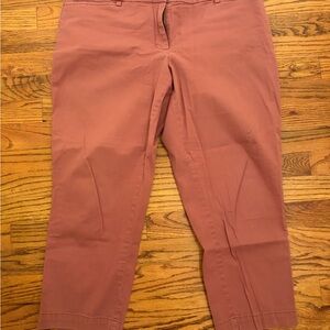 LOFT Dusty Rose Curvy Crop Pants